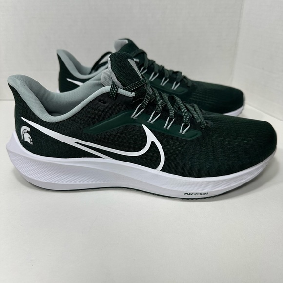 New Nike Men’s 10.5 Air Zoom Pegasus 39 Michigan State Spartans Green White - Picture 5 of 12